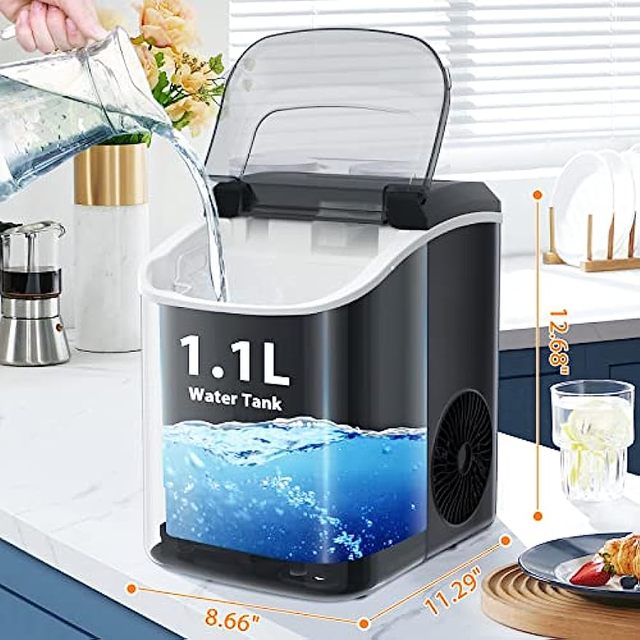 Nugget Countertop Ice Maker Soft Chewable Pellet Ice 34lbs/Hours Pebble  Portable Ice Machine with Ice Scoop, Self-Cleaning - AliExpress